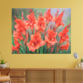Toile Fleurs de gladiolus rouge Élégant jardin fleuri (Insitu(Salon))