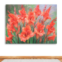 Fleurs de Glaïeul Rouge Élégantes Floraisons de Ja
