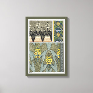 Toile Fleurs de jardin Art nouveau vintage en forme de p