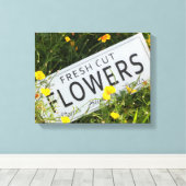 Toile Fleurs de jardin avec signe de fleurs fraîches cou (Insitu (Plancher de Bois))