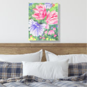 Toile Fleurs de jardin roses et violettes (Insitu(Chambre))