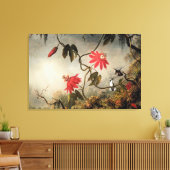 Toile Fleurs de la passion avec colibris (Insitu(Salon))