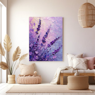 Toile Fleurs de Lavande Peinture à l'Huile Élégante