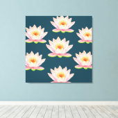 Toile Fleurs de Lotus Rose Élégantes (Insitu (Plancher de Bois))