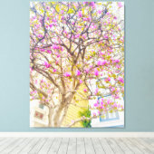 Toile Fleurs de magnolia rose (Insitu (Plancher de Bois))
