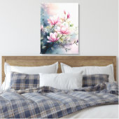 Toile Fleurs de magnolia rose botanique (Insitu(Chambre))