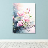 Toile Fleurs de magnolia rose botanique (Insitu (Plancher de Bois))
