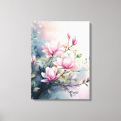 Toile Fleurs de magnolia rose botanique (Recto)