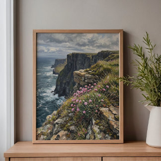 Toile Fleurs de mer et chèvrefeuille des falaises de Moh