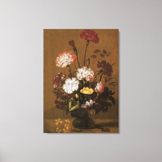 Toile Fleurs de nature morte florale dans un vase, vinta (Recto)