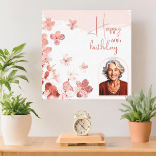 Toile Fleurs de Parties scintillant rose Floral Photo An
