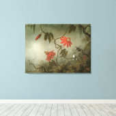 Toile Fleurs de passion et colibris par Martin J Heade (Insitu (Plancher de Bois))