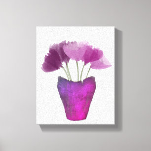 Toile Fleurs de pivoines roses et violettes en Vase viol