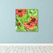 TOILE FLEURS DE RUDBECKIA ROUGES (Insitu (Plancher de Bois))