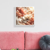 Toile Fleurs de soie dorées roses de luxe - Flo fluide a (Insitu(Salon))