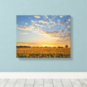 Toile Fleurs de soleil au coucher du soleil (Insitu (Plancher de Bois))