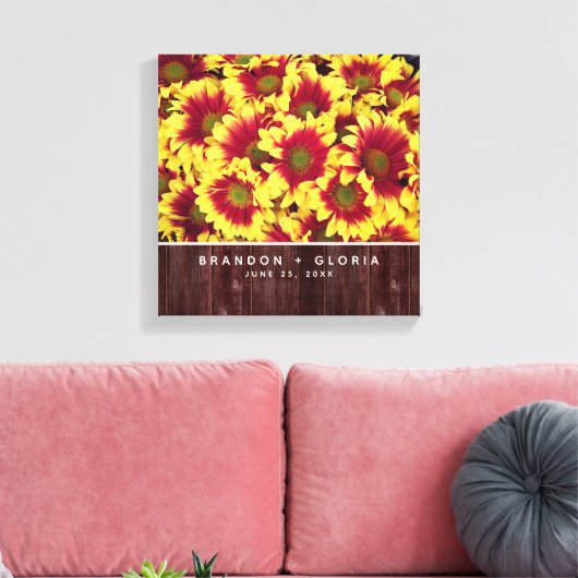 Toile Fleurs de soleil d'automne rustiques sur Mariage d (Insitu(Salon))