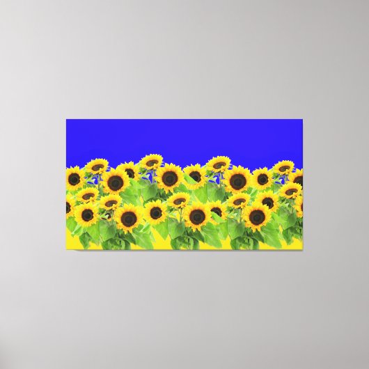 Toile Fleurs de soleil - drapeau ukrainien Paix Liberté (Recto)
