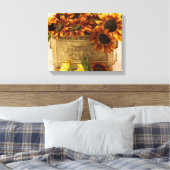 Toile Fleurs De Soleil Orange Dans Panier En Tin (Insitu(Chambre))