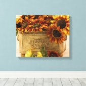 Toile Fleurs De Soleil Orange Dans Panier En Tin (Insitu (Plancher de Bois))