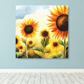 Toile Fleurs de soleil Whimsical rustique (Insitu (Plancher de Bois))