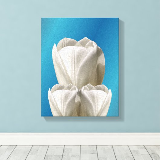 Toile Fleurs de tulipes blanches (Insitu (Plancher de Bois))