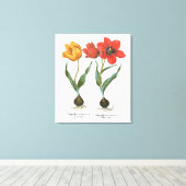 Toile Fleurs de tulipes printanières vintage par Basiliu (Insitu (Plancher de Bois))