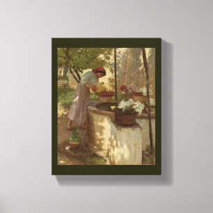 Toile Fleurs d'eau du puits