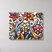 Toile Fleurs dessinées colorées - (Recto)