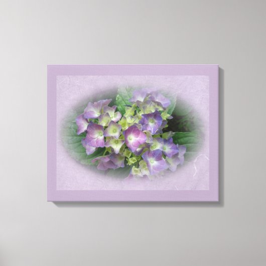 Toile Fleurs d'Hydrangée Bleue Violet (Recto)