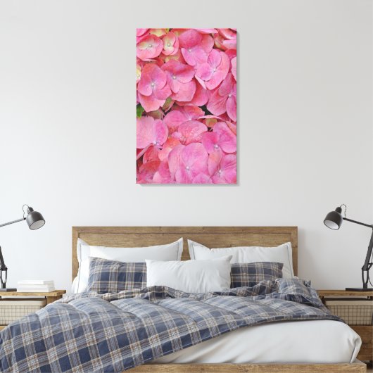 Toile Fleurs d'Hydrangée rose Art photographique (Insitu(Chambre))