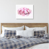 Toile Fleurs d'Hydrangée rose pâle et foncé (Insitu(Chambre))
