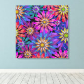 Toile Fleurs d'Imaginaire colorées Abstraites (Insitu (Plancher de Bois))