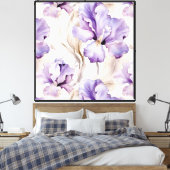Toile Fleurs d'Iris blanc violet (Insitu(Chambre))