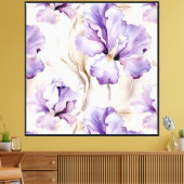 Toile Fleurs d'Iris blanc violet (Insitu(Salon))