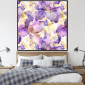 Toile Fleurs d'Iris d'or blanc violet (Insitu(Chambre))