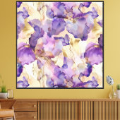 Toile Fleurs d'Iris d'or blanc violet (Insitu(Salon))