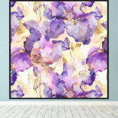 Toile Fleurs d'Iris d'or blanc violet (Insitu (Plancher de Bois))