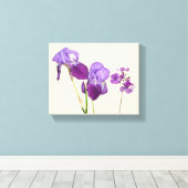 Toile Fleurs d'iris violet chaud élégant art numérique (Insitu (Plancher de Bois))