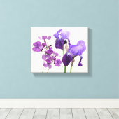 Toile Fleurs d'iris violet chaud élégant art numérique (Insitu (Plancher de Bois))