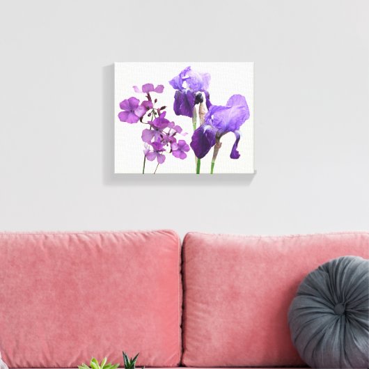 Toile Fleurs d'iris violet chaud élégant art numérique (Insitu(Salon))