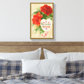 Toile Fleurs d'oeillet, Message de la Saint-Valentin Vin (Insitu(Chambre))