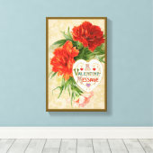 Toile Fleurs d'oeillet, Message de la Saint-Valentin Vin (Insitu (Plancher de Bois))