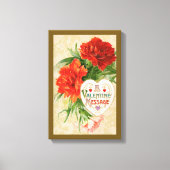 Toile Fleurs d'œillet, Message de la Saint-Valentin Vint (Recto)
