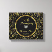 Toile Fleurs d'or en noir (Recto)