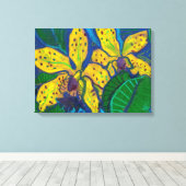 Toile Fleurs d'orchidées jaunes, Peinture pastel Art Flo (Insitu (Plancher de Bois))