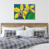 Toile Fleurs d'orchidées jaunes, Peinture pastel Art Flo (Insitu(Chambre))