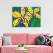 Toile Fleurs d'orchidées jaunes, Peinture pastel Art Flo (Insitu(Salon))