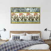 Toile Fleurs en verre tendu avec bordure en tan (Insitu(Chambre))