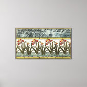 Toile Fleurs en verre tendu avec bordure en tan (Recto)